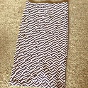 Zara Printed Multi Pencil Skirt M